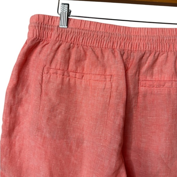 Athleta Retreat Linen Drawstring Waist Joggers Sunset Glow Garden Orange Size 12 - Picture 13 of 16